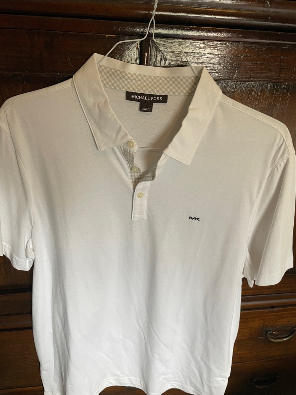 Michael Kors Men’s White Polo with MK Logo